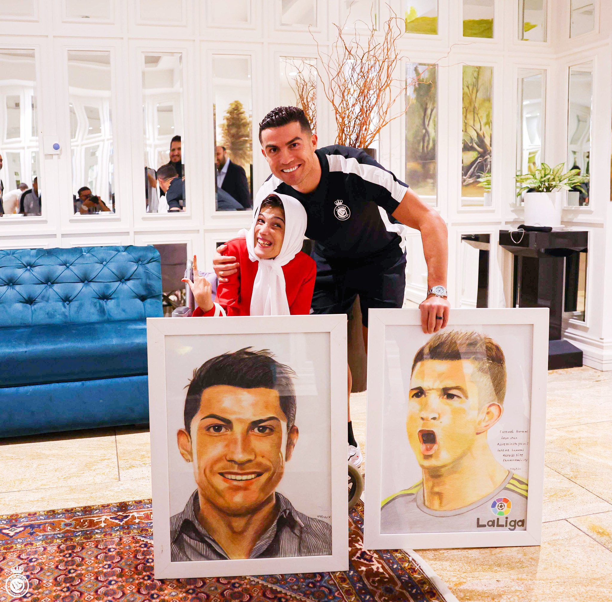 Fatemeh, a Talented Iranian Artist Who Paints Portraits with Her Feet, Has Always Dreamed of Meeting Cristiano Ronaldo
