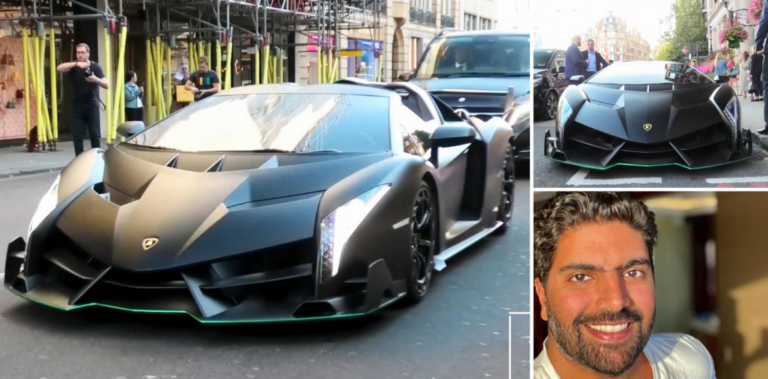 Arab prince literally bought London to a standstill as crowds just froze to catch a glimpse of his ultra-rare $6.5 million Lamborghini Veneno which he had flown all the way from Saudi Arabia to beat the dreaded 120 degree summers