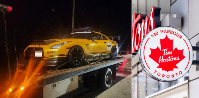 Only in Canada: Cop impounds YouTuber’s dream car, a Nissan GTR, for speeding then drops him and his date off at a Tim Hortons while his mother drives down to pick them up