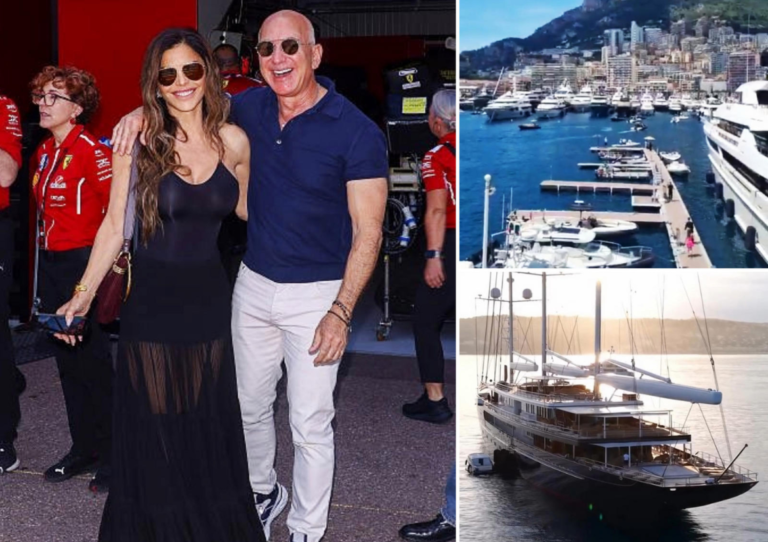 As other billionaires had already docked their superyachts, Jeff Bezos’s $500 million megayacht Koru was denied a mooring in Monaco, and, like an ordinary millionaire, the Amazon founder and his glamorous fiancée had to take a speedboat to enjoy the race