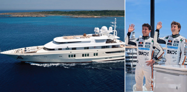 Take a look inside the $50 million superyacht where Formula One superstar Lando Norris not only celebrated his Monaco GP victory but also called home during the race